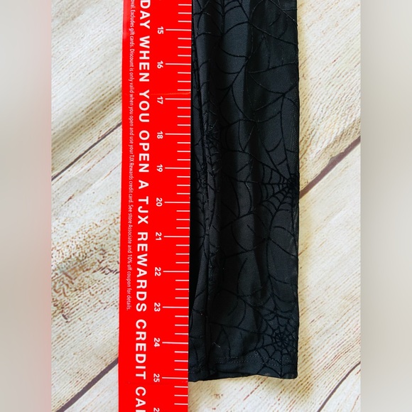 Torrid Women’s Black Full Length Signature Waist Flocked Spiderweb Legging Sz 00 - Picture 9 of 12